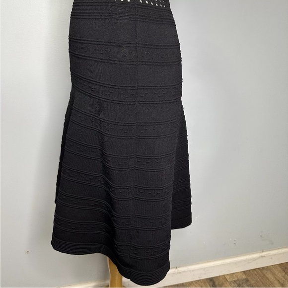 Sandro Black Stretch Knit Pullover Fit & Flare Short Sleeve Sweater Dress Size 1 - Picture 9 of 14